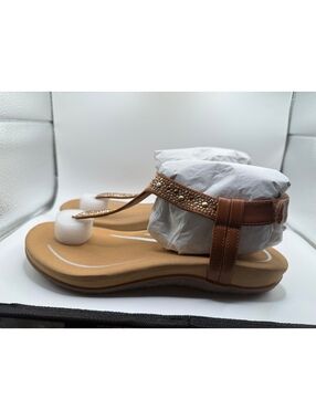 Aetrex Lindsay Cognac Thong Sandal Women’s Size 9-9.5 US (EU 40)